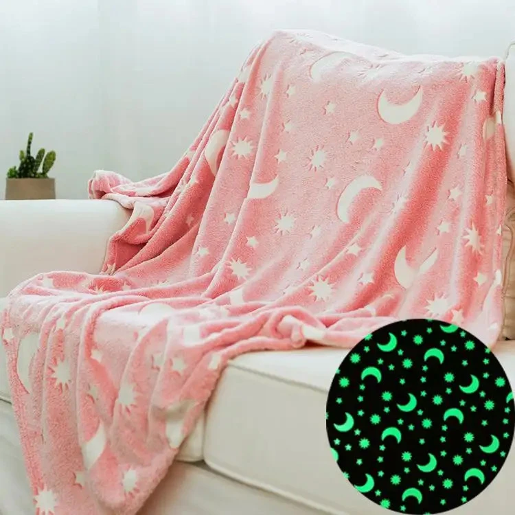Überwurfdecke aus 100 % Polyester-Flanell, leuchtet im Dunkeln