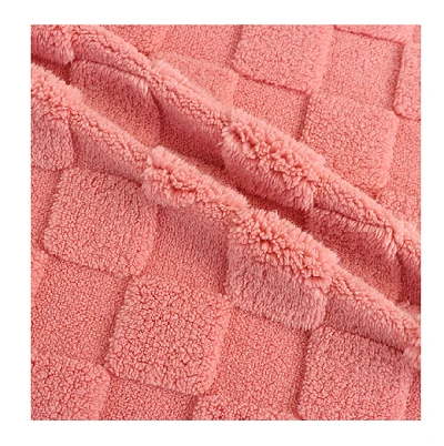 Karierter Jacquard-Lamm-Sherpa-Stoff