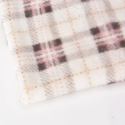 Karierter, bedruckter Flanell-Korallenstoff