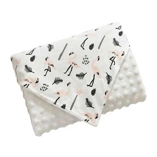 Doppellagige Fleece-Babydecke mit Minky-Punkten