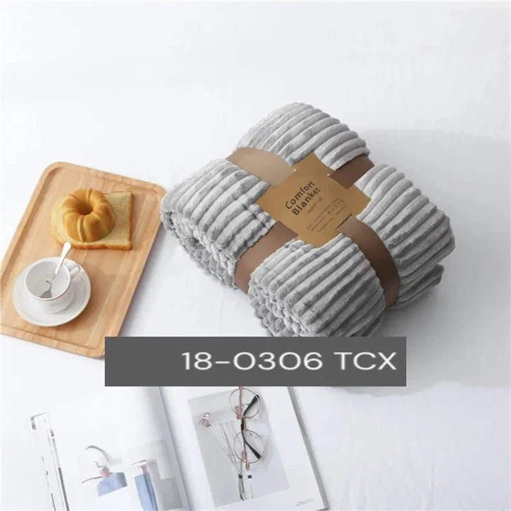Customized 	Flannel Fleece Double Side Fabric Blanket
