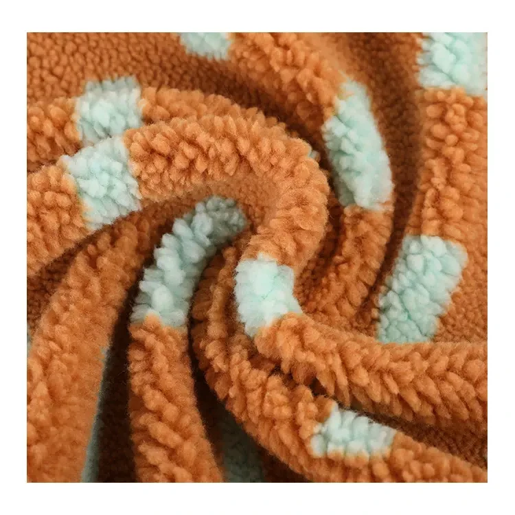 Fleece-Strick-Sherpa-Stoff mit Leopardenmuster