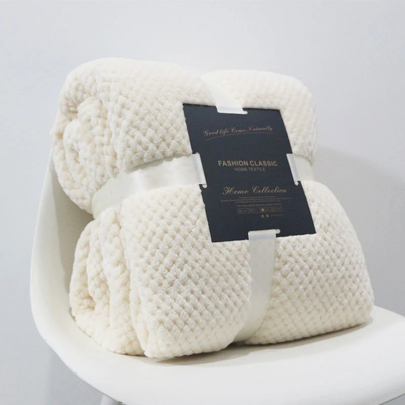 Pineapple Check Jacquard Sherpa Blanket