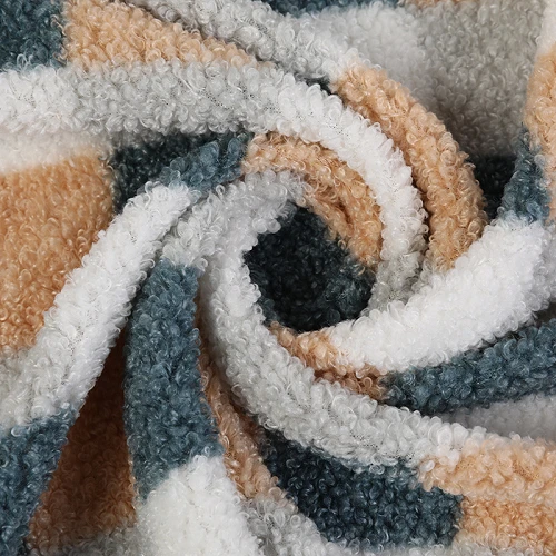 Sherpa-Fleece-Stoff mit Karomuster