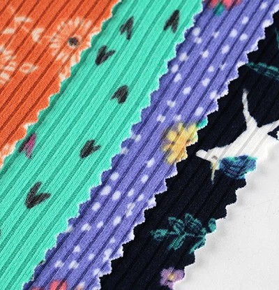 Print Rib Knit Fabric
