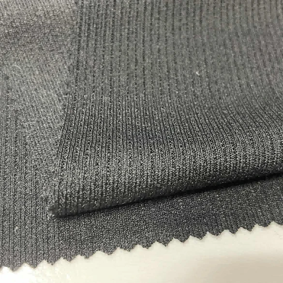 Recycled Knitted Rib Stretch Fabric in stock