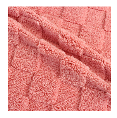 Karierter Jacquard-Lamm-Sherpa-Stoff