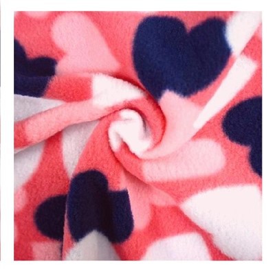 Doppelseitiger Polarfleece-Stoff mit Love-Print