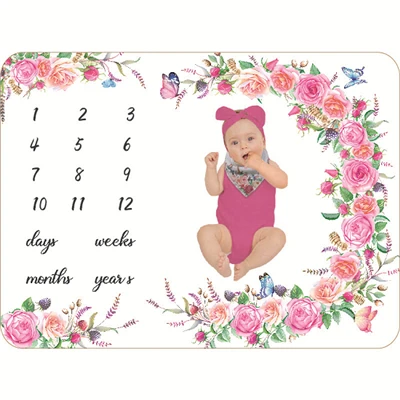 Meilenstein-Flanell-Babydecke