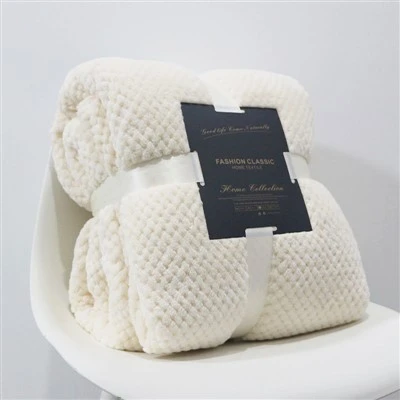 Jacquard-Sherpa-Decke mit Ananas-Karomuster