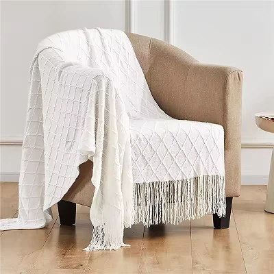 100%Acrylgestrickte Couch -Wurfdecke