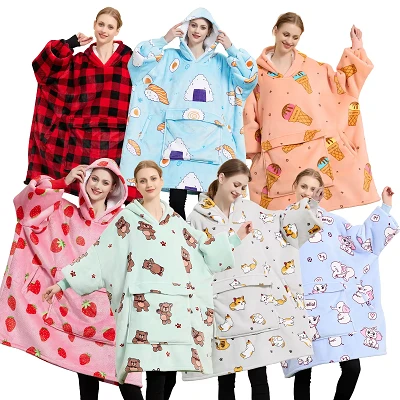 Übergroßer Decken -Hoodie