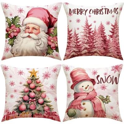 Stickerei-Weihnachts-Samt-Kissenbezug